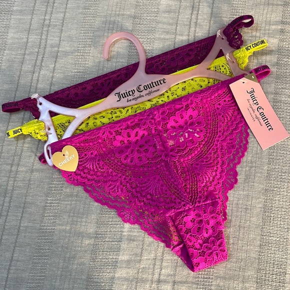 Juicy Couture Other - JUICY COUTURE | Women’s Bikini Panties 3 Pack Cheeky Pink Yellow Purple Size S
